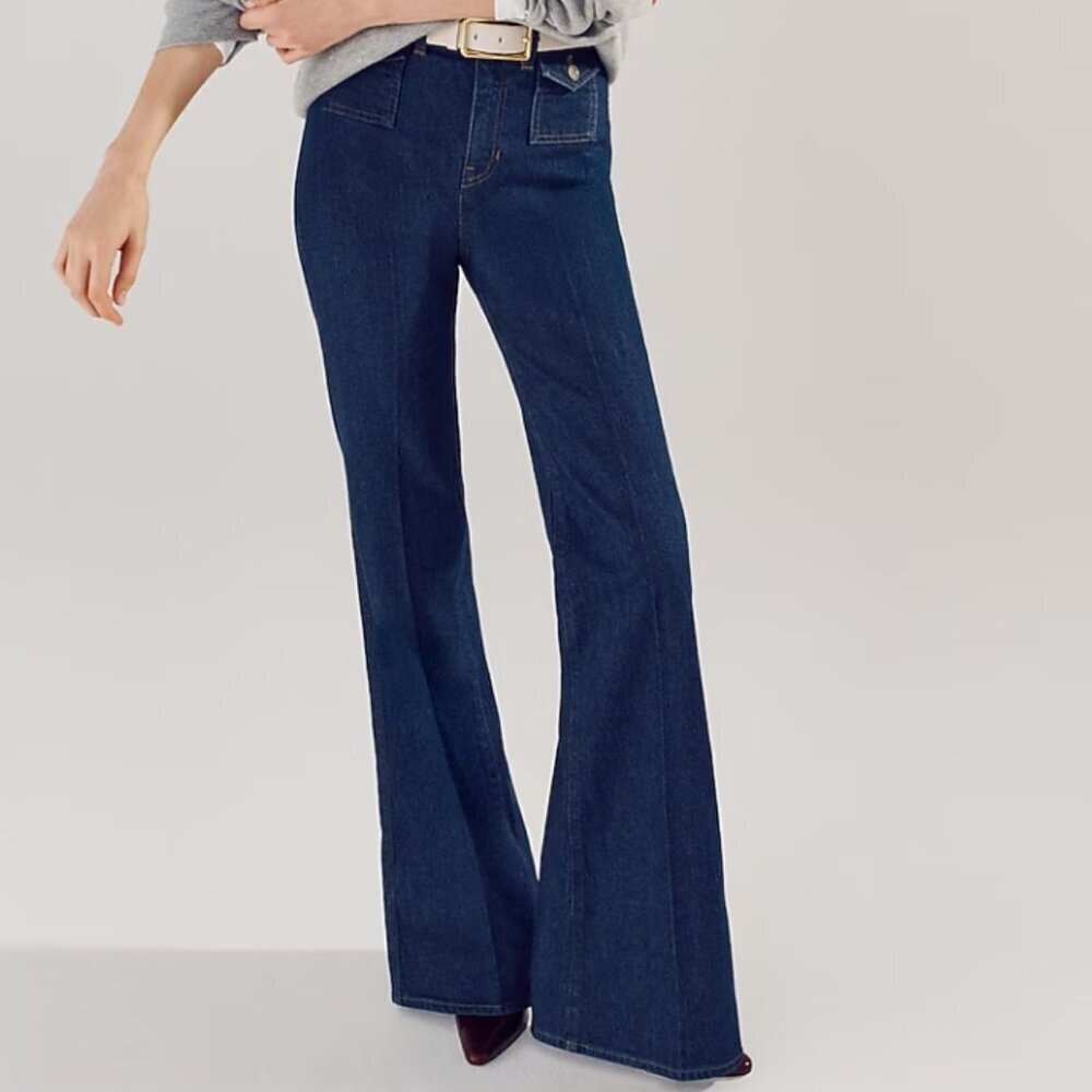 J.Crew Vintage Flare Jean with Flap Pockets Rinse Wash – Size 24– NWT